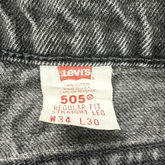 Vtg 90's Levi's 505 Orange Tab Denim Shorts 34 Black Cut Off Hemmed Made in USA - Picture 2 of 16